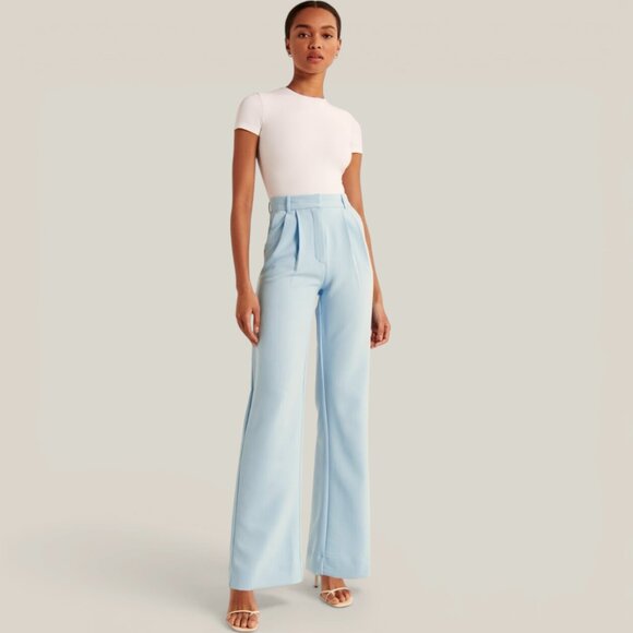 Abercrombie & Fitch Pants - Abercrombie & Fitch Sloane Pleated Tailored Pants in Light Blue